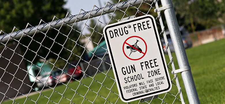 drug free school zone sign